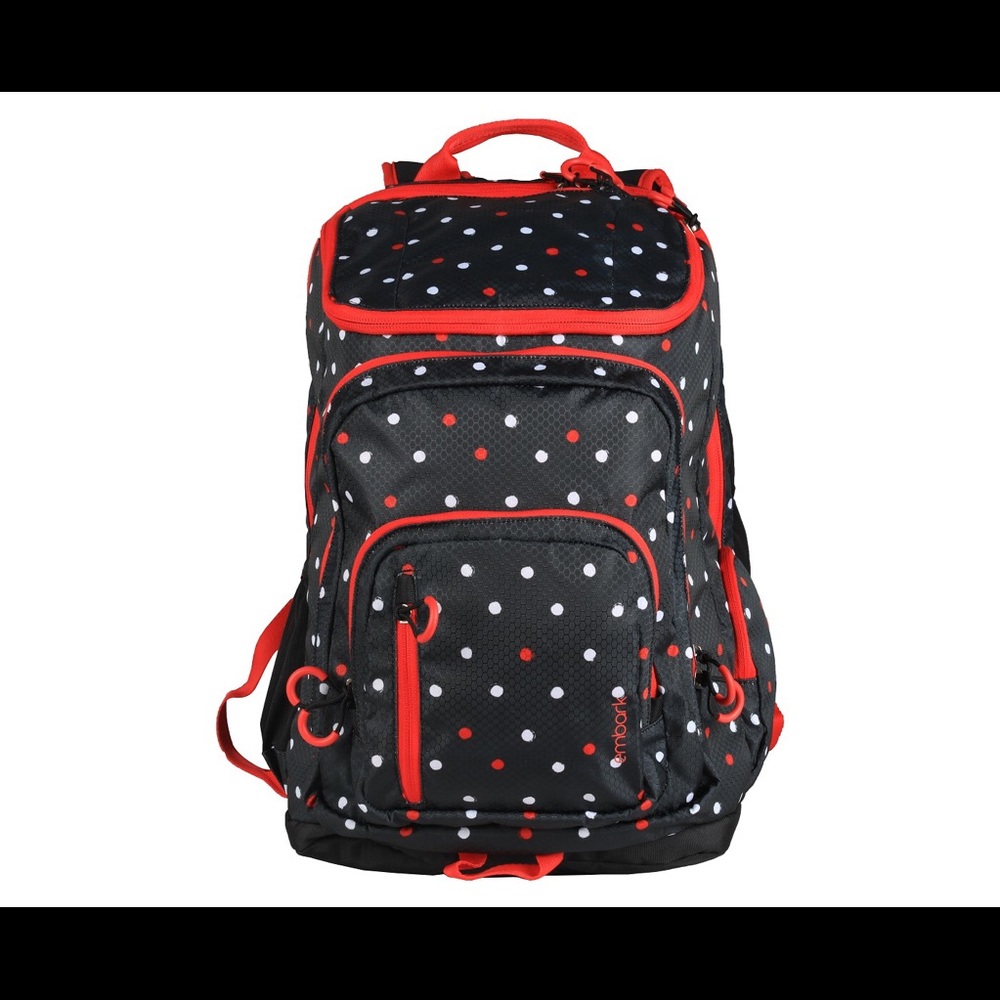 Jartop Elite Embark Red Polka Dot 19” Backpack NWT - Picture 2 of 5
